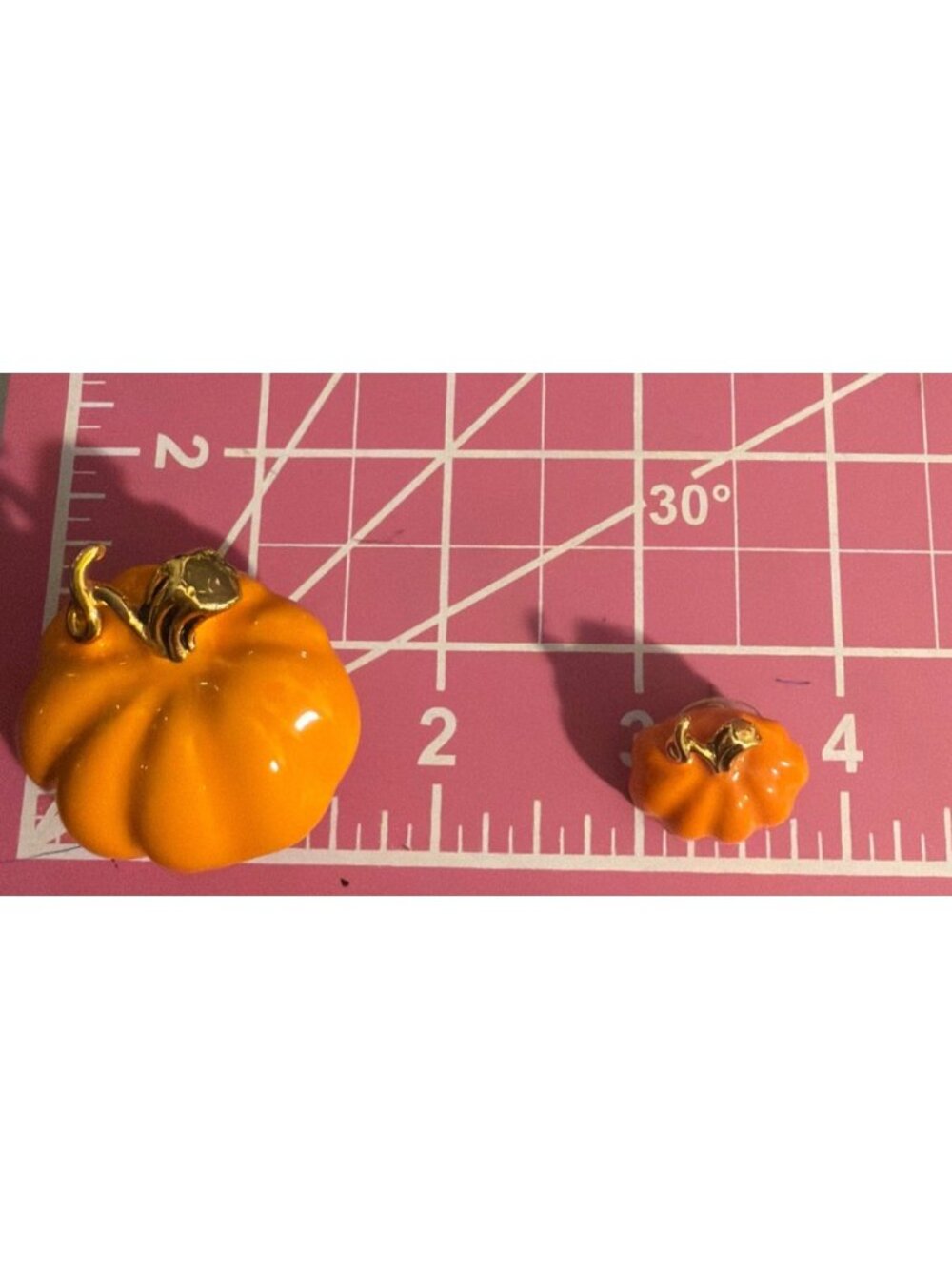 Vintage Best Pumpkin Pin Pendant Earrings Brooch Gold Tone Orange Enamel Estate - Picture 7 of 7